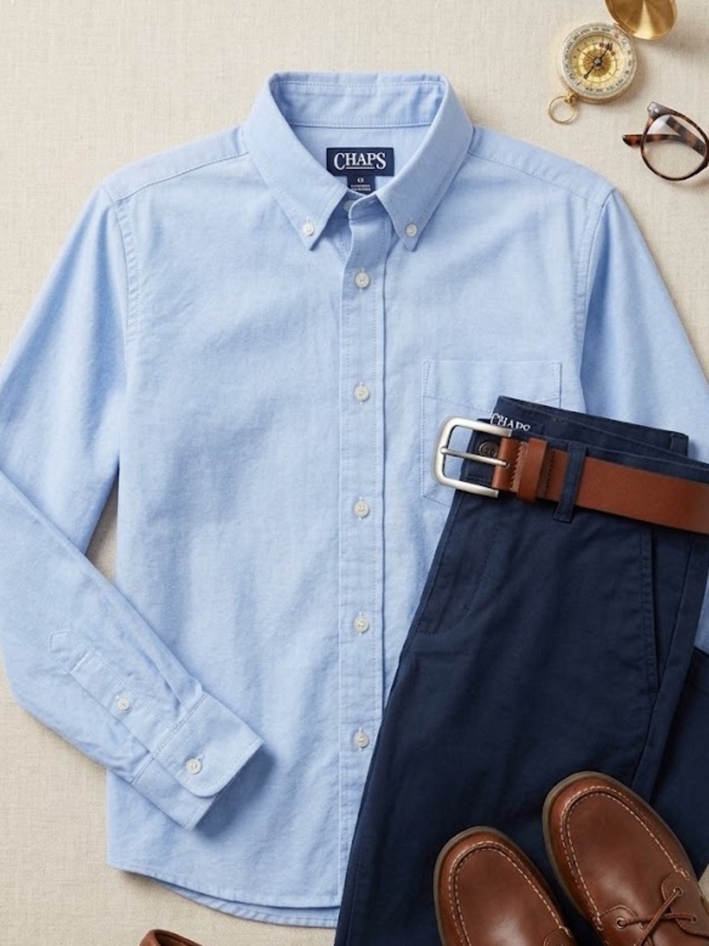 Chaps Light Blue Boys Button Down Shirt size 16